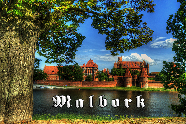 Malbork, Zamek Krzyacki w Malborku, Nogat, Panorama Zamku w Malborku