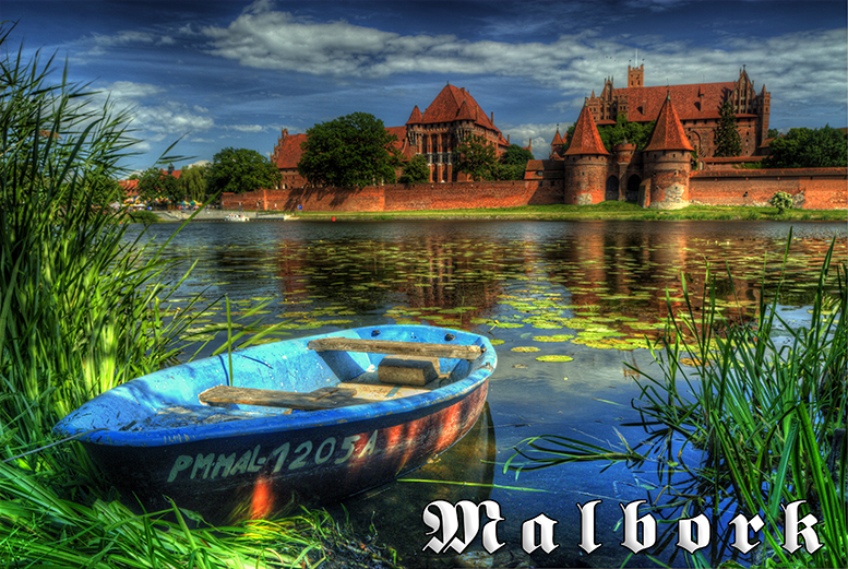 Malbork, Zamek Krzyacki w Malborku, Nogat, Panorama Zamku w Malborku