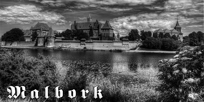 Pocztwki czarno-biae Malbork, Zamek Krzyacki w Malborku