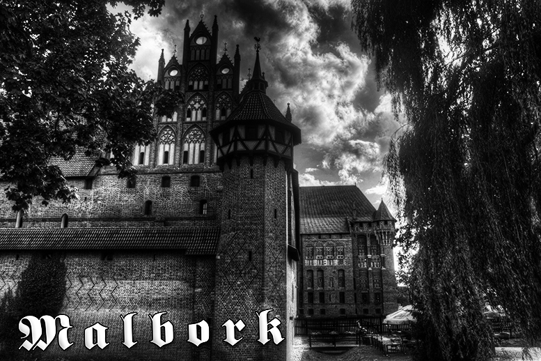 Pocztwki czarno-biae Malbork, Zamek Krzyacki w Malborku