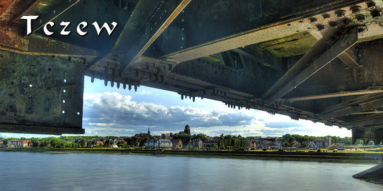 Tczew, Most Lisewski, Wisa w Tczewie, widok Tczewa od strony Wisy